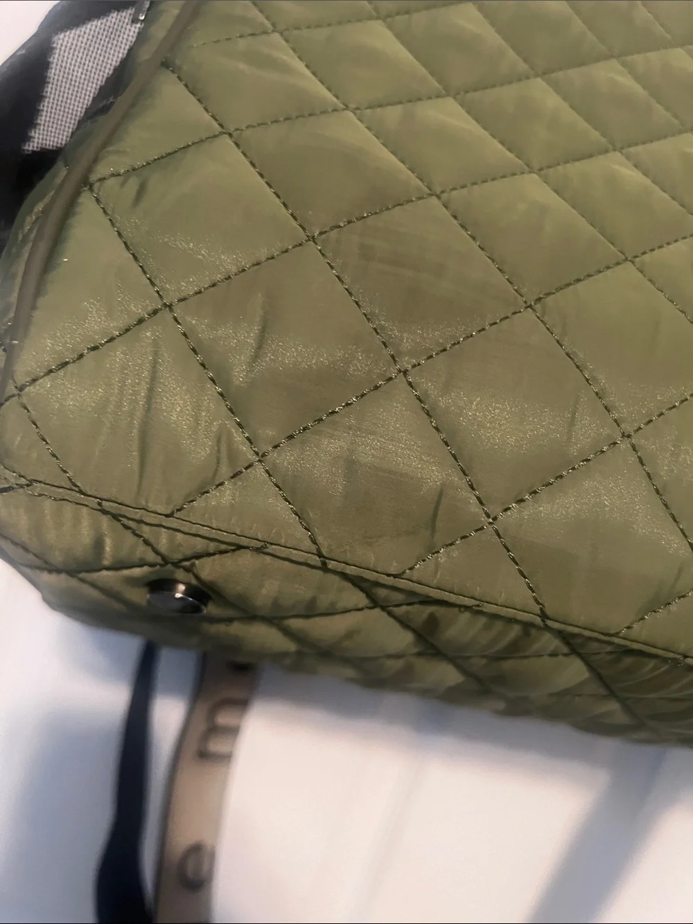 Maxbone Quilted Olive Green pet carrier with Branded Strap